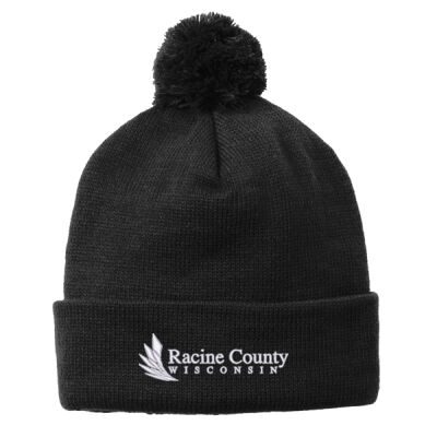 Racine County - Solid Pom Pom Beanie Thumbnail